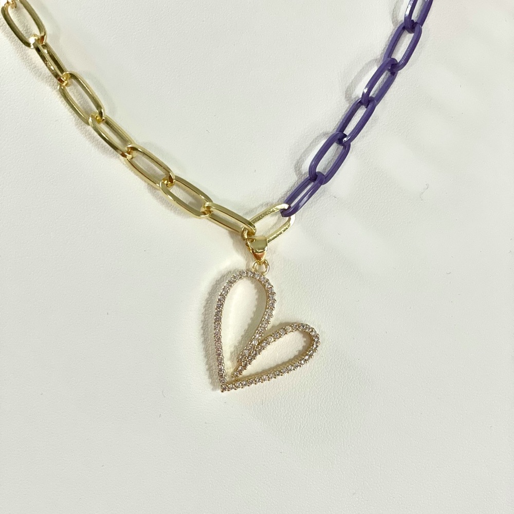 Purple tone and gold paper chain link with …